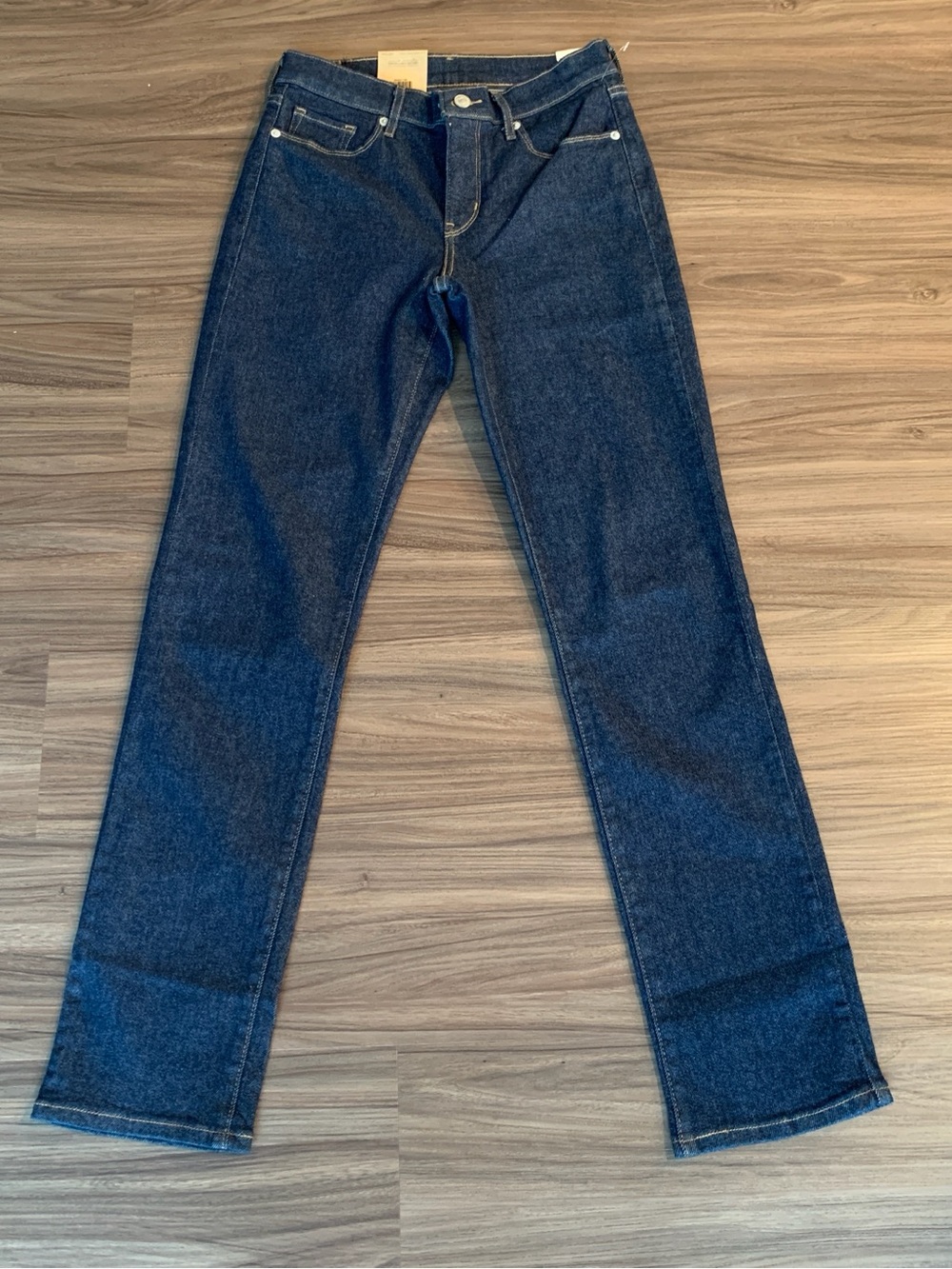 Levi's Women's Straight Leg Jeans Mid Rise Dark Blue Size 27x32